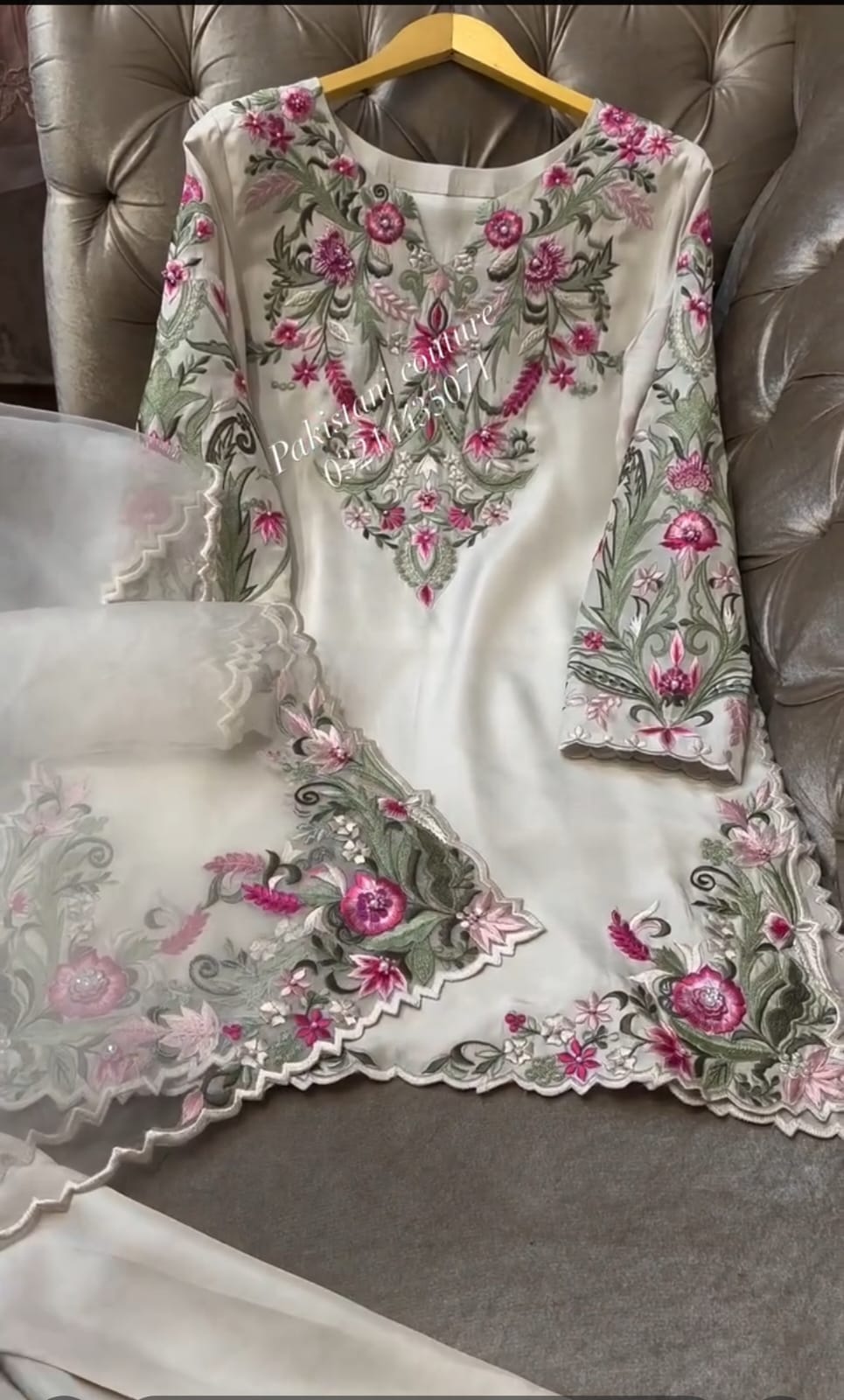 Ivory Blossom – Luxury Embroidered 3-Piece”SR 21